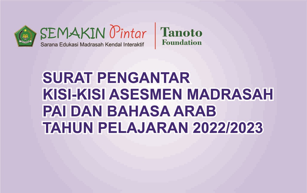 Surat Pengantar Kisi Kisi Asesmen Madrasah Mapel Pai Dan Bahasa Arab